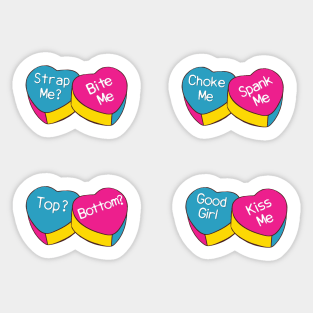 Valentines Pansexual Girl Pride Heart Shape Candy Sticker Pack Sticker